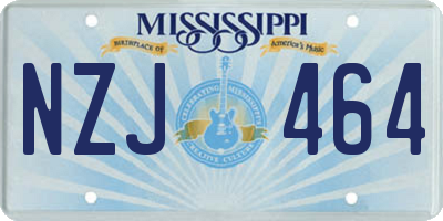 MS license plate NZJ464