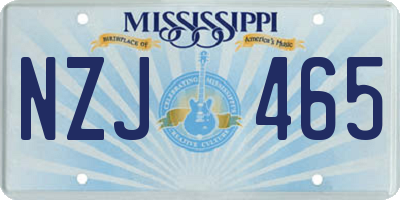 MS license plate NZJ465