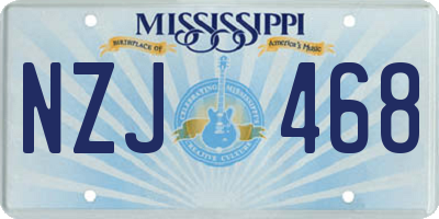 MS license plate NZJ468