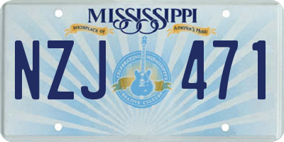 MS license plate NZJ471