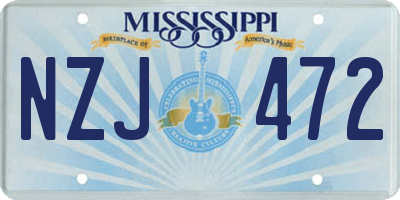 MS license plate NZJ472