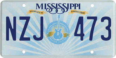 MS license plate NZJ473