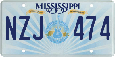 MS license plate NZJ474