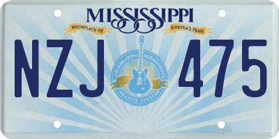 MS license plate NZJ475