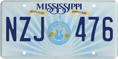 MS license plate NZJ476