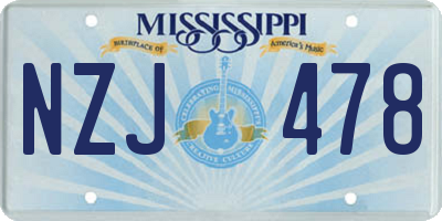 MS license plate NZJ478