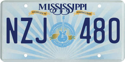 MS license plate NZJ480