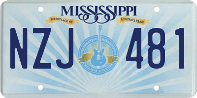 MS license plate NZJ481