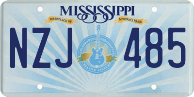 MS license plate NZJ485