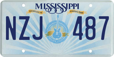 MS license plate NZJ487