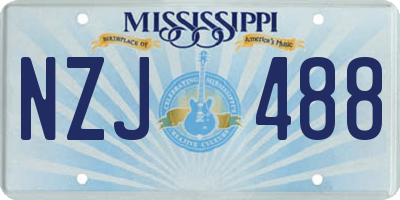 MS license plate NZJ488