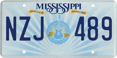 MS license plate NZJ489