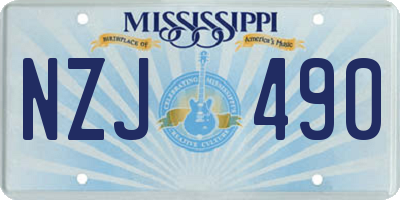 MS license plate NZJ490