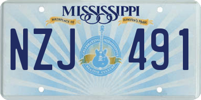MS license plate NZJ491