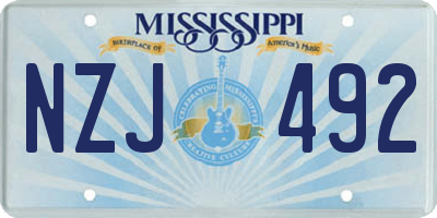 MS license plate NZJ492
