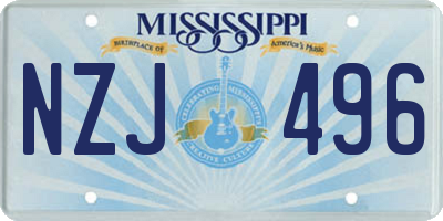 MS license plate NZJ496