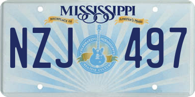 MS license plate NZJ497