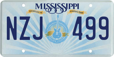 MS license plate NZJ499