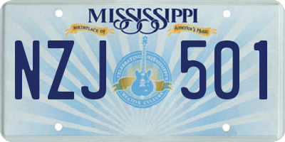 MS license plate NZJ501