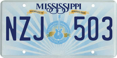 MS license plate NZJ503
