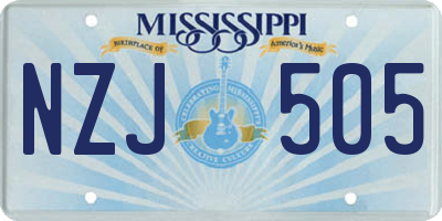 MS license plate NZJ505