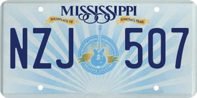 MS license plate NZJ507