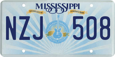 MS license plate NZJ508