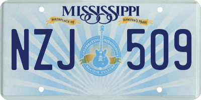 MS license plate NZJ509