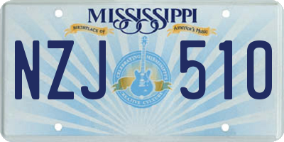MS license plate NZJ510