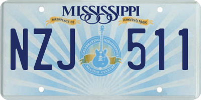 MS license plate NZJ511