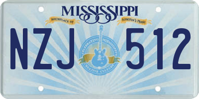 MS license plate NZJ512