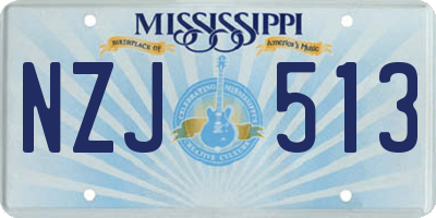MS license plate NZJ513