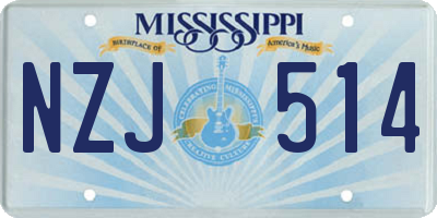 MS license plate NZJ514