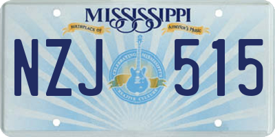 MS license plate NZJ515