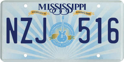 MS license plate NZJ516