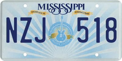 MS license plate NZJ518