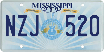 MS license plate NZJ520