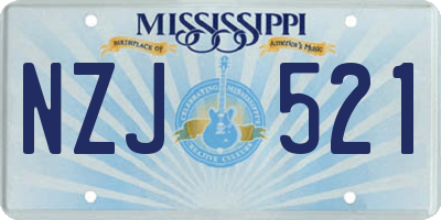 MS license plate NZJ521