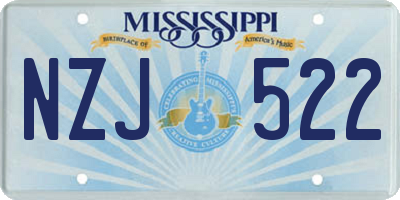 MS license plate NZJ522