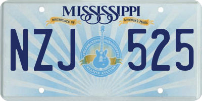 MS license plate NZJ525