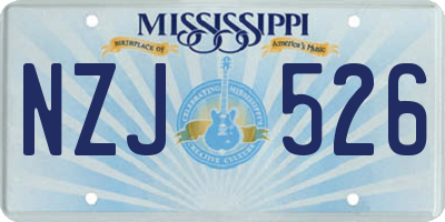 MS license plate NZJ526