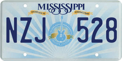 MS license plate NZJ528
