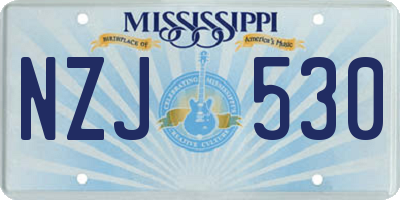 MS license plate NZJ530