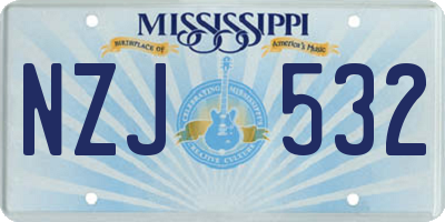 MS license plate NZJ532