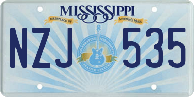MS license plate NZJ535