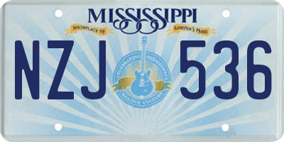 MS license plate NZJ536