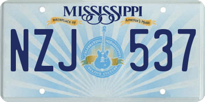 MS license plate NZJ537
