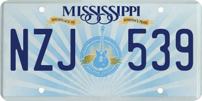 MS license plate NZJ539