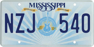 MS license plate NZJ540