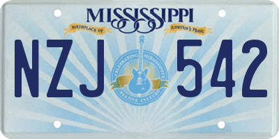 MS license plate NZJ542